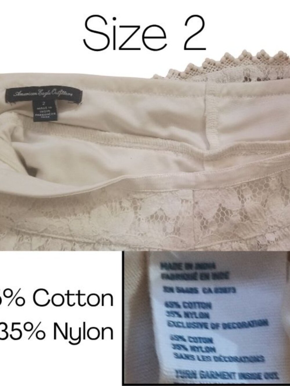 American Eagle Outfitters Floral Lace Mini Skirt - Size 2 - Picture 2 of 2